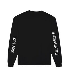 Re-Inc Boldly Long Sleeve Black and White Unisex Medium T-ShirtStreetwear Skate